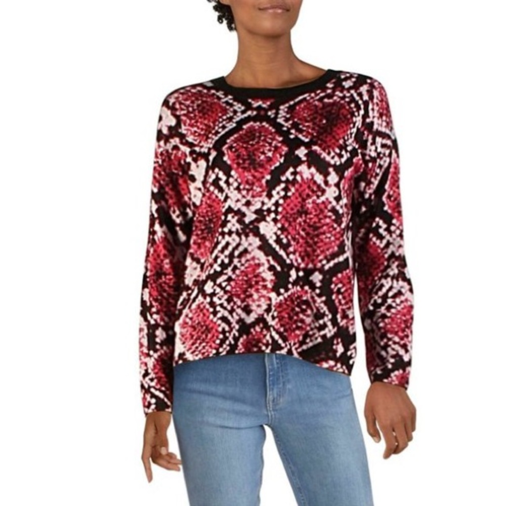 DKNY Python Print Sweater Pullover